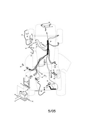 Electrical Diagram and Parts List for 917275632  Craftsman Lawn Tractor