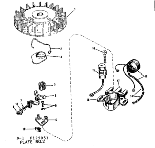 Magneto Diagram and Parts List for 143125051  Craftsman Engine