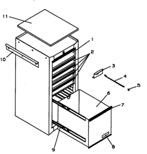 Tool Box Diagram and Parts List for 706599291  Craftsman Tool Stand & Cart