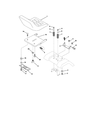 Seat Assembly Diagram and Parts List for 917271732  Craftsman Lawn Tractor