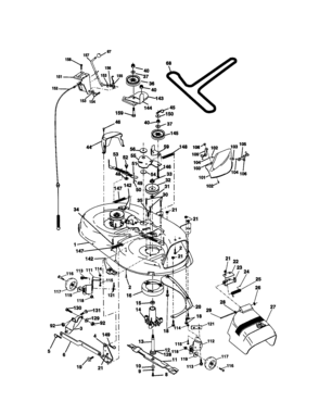 Mower Deck Diagram and Parts List for 917270740  Craftsman Lawn Tractor