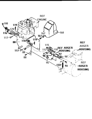 Frame Components Diagram and Parts List for 84728  Craftsman Snow Blower