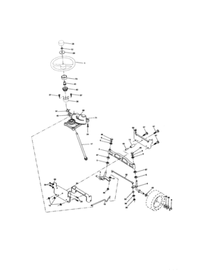 Steering Assembly Diagram and Parts List for 917274041  Craftsman Lawn Tractor