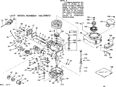 Part Location Diagram of 33155A Craftsman Control assembly