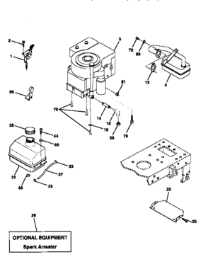 Engine Diagram and Parts List for 917256350  Craftsman Lawn Tractor