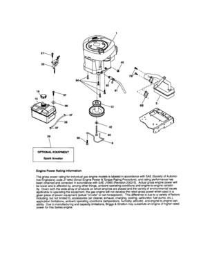 Engine Diagram and Parts List for 917286130  Craftsman Lawn Tractor