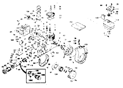 Basic Engine Diagram and Parts List for 143634022  Craftsman Engine