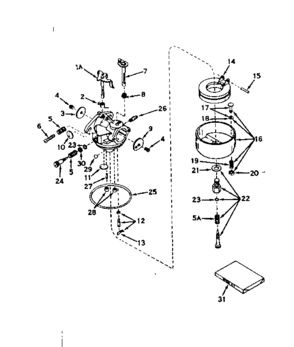 Carburetor No. 630994a Diagram and Parts List for 143566042  Craftsman Engine