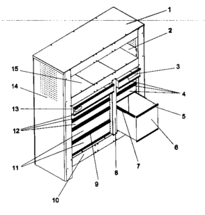 Storage Unit Diagram and Parts List for 706618902  Craftsman Tool Stand & Cart