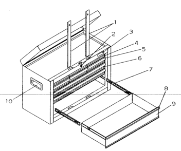 Chest Diagram and Parts List for 706955981  Craftsman Tool Stand & Cart