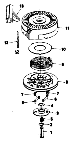 Rewind Starter Diagram and Parts List for 143384072  Craftsman Engine