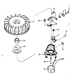 Magneto (wico Fw-2617) Diagram and Parts List for 14340350  Craftsman Engine