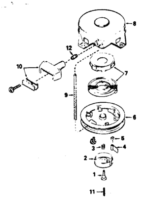 Rewind Starter No. 590420a Diagram and Parts List for 143384152  Craftsman Engine