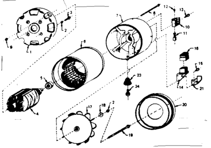 Stator Assembly Diagram and Parts List for 580321821  Craftsman Engine