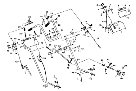 Handle Assembly Diagram and Parts List for 536918202  Craftsman Snow Blower
