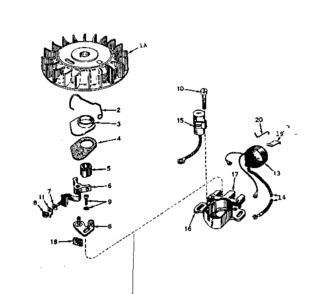 Magneto No. 610690a Diagram and Parts List for 143561052  Craftsman Engine