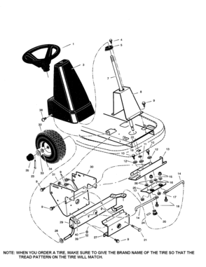 Steering Diagram and Parts List for 536270301  Craftsman Engine