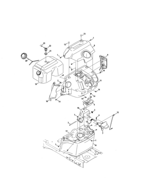 Fuel Tank/upper Dash Diagram and Parts List for 247204420  Craftsman Lawn Tractor
