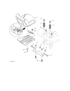 Seat Assembly Diagram and Parts List for 917989250  Craftsman Lawn Tractor