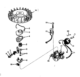 Magneto No. 610690a Diagram and Parts List for 143174072  Craftsman Engine