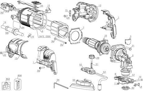 Diagram Diagram and Parts List for CMEW400 Type 1 Craftsman Multi-Tool