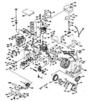 Engine Diagram and Parts List for 143784012  Craftsman Engine