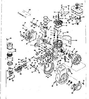 Basic Engine Diagram and Parts List for 143521081  Craftsman Engine
