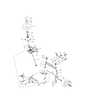 Steering Assembly Diagram and Parts List for 917273644  Craftsman Lawn Tractor