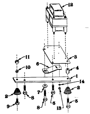 Reactor Assem. & Engine Mtg. Support Diagram and Parts List for 58031361  Craftsman Generator