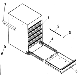 Cabinet Parts Diagram and Parts List for 706619131  Craftsman Tool Stand & Cart