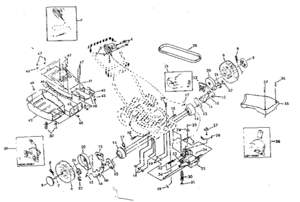 Drive Assembly Diagram and Parts List for 917372370  Craftsman Lawn Mower