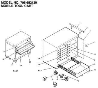 Part Location Diagram of M673A4 Craftsman Drawer pul