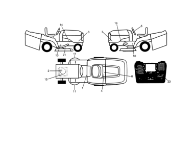 Decals Diagram and Parts List for 917991470  Craftsman Lawn Tractor