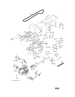 Ground Drive Diagram and Parts List for 917272861  Craftsman Lawn Tractor
