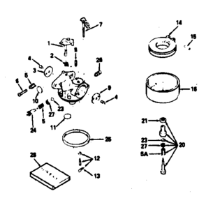 Carburetor No. 632370 Diagram and Parts List for 143796062  Craftsman Engine