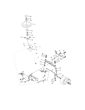Steering Assembly Diagram and Parts List for 917273621  Craftsman Lawn Tractor