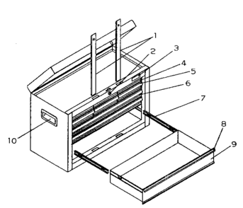 Toolbox Diagram and Parts List for 706955540  Craftsman Tool Stand & Cart