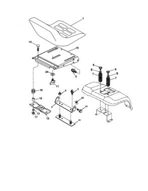 Seat Assembly Diagram and Parts List for 917276760  Craftsman Lawn Tractor