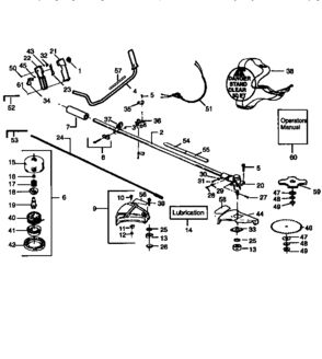 Drive Shaft And Cutter Head Diagram and Parts List for 358798470  Craftsman Trimmer