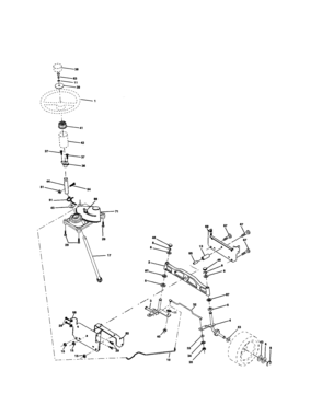 Steering Assembly Diagram and Parts List for 917279942  Craftsman Lawn Tractor
