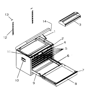 Cabinet Parts Diagram and Parts List for 706956780  Craftsman Tool Stand & Cart