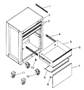Chest Diagram and Parts List for 706659031  Craftsman Tool Stand & Cart