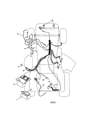 Electrical Diagram and Parts List for 917271645  Craftsman Lawn Tractor