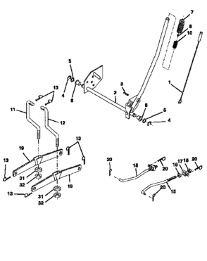 Lift Diagram and Parts List for 917252503  Craftsman Lawn Tractor