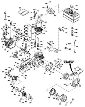 Replacement Parts Diagram and Parts List for 143826052  Craftsman Engine