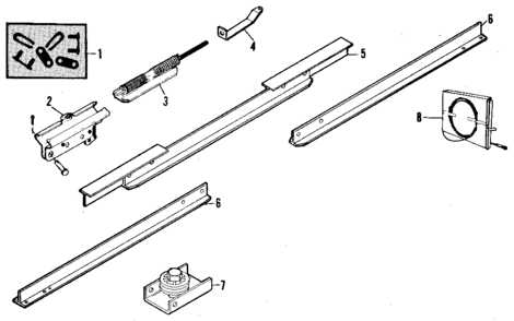 Rail Assembly Diagram and Parts List for 13953608  Craftsman Garage Door Opener