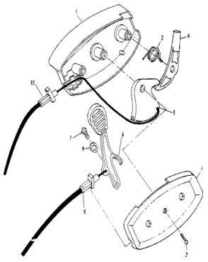 Rear Disc Drive Control Diagram and Parts List for 917372441  Craftsman Lawn Mower
