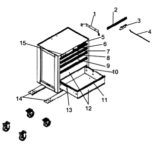 Tool Box Diagram and Parts List for 706620240  Craftsman Tool Stand & Cart