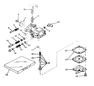 Carburetor No. 631243 Diagram and Parts List for 143174062  Craftsman Engine
