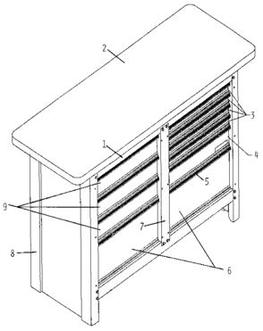 Unit Parts Diagram and Parts List for 65591  Craftsman Tool Stand & Cart